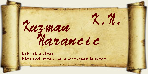 Kuzman Narančić vizit kartica